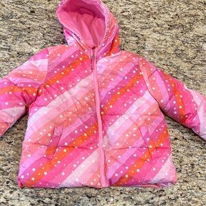 Pink Platinum Floral Puffer Jacket